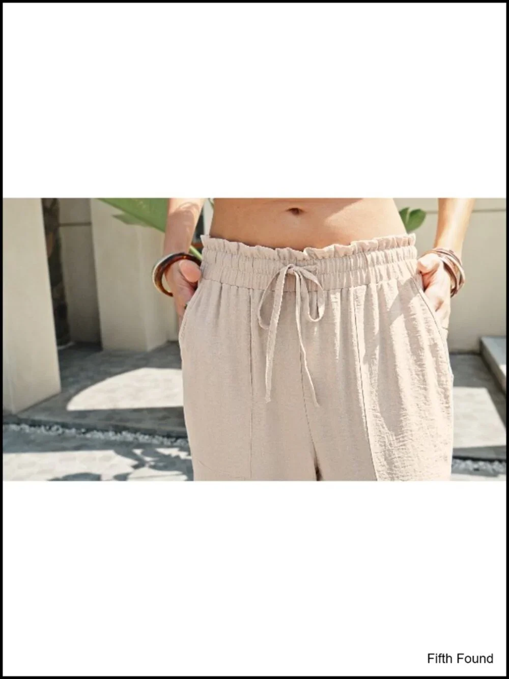 Wide Leg Pants with Pockets Drawstring Loose Trousers Business Work Summer